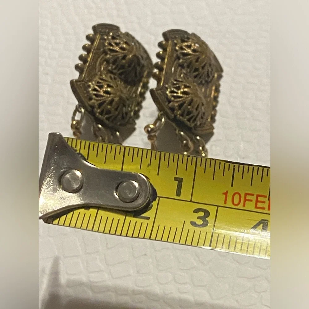 Antique Clip on Dangling Earrings #7029